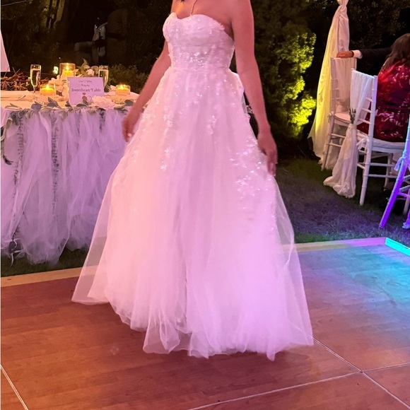 Wtoo Strapless Corset Tulle Wedding Dress - Picture 3 of 8